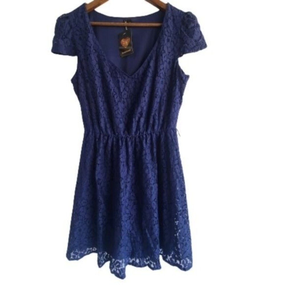 Heart Soul Navy Lace A-line Dress Size M NWT